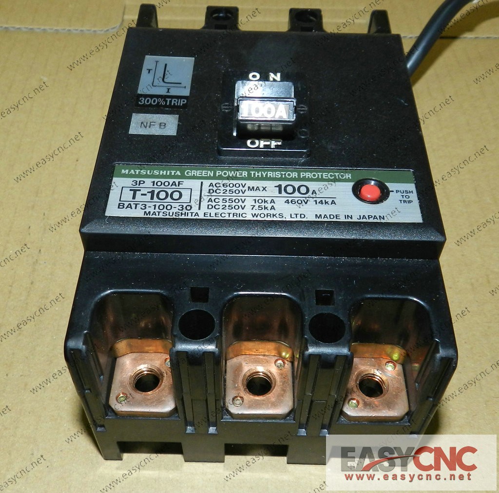 3P 100AF T-100 BAT3-100-30 MATSUSHITA GREEN POWER THYRISTOR PROTECTOR used