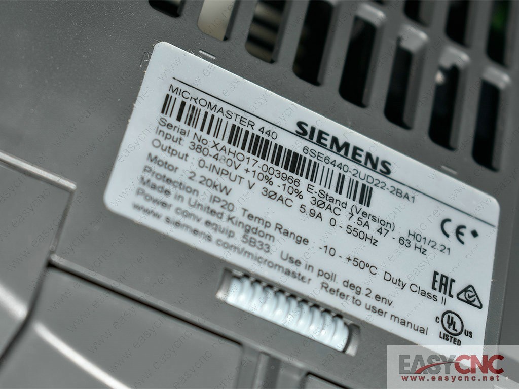 6SE6440-2UD22-2BA1 Siemens micromaster 440 new