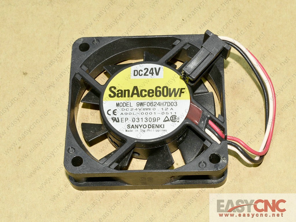 A90L-0001-0511 9WF0624H7D03 Sanyo fan with Fanuc black connectors new