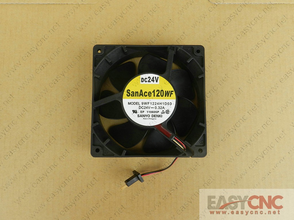 9WF1224H1D03 Sanyo fan with Fanuc black connectors 120*120*38mm new
