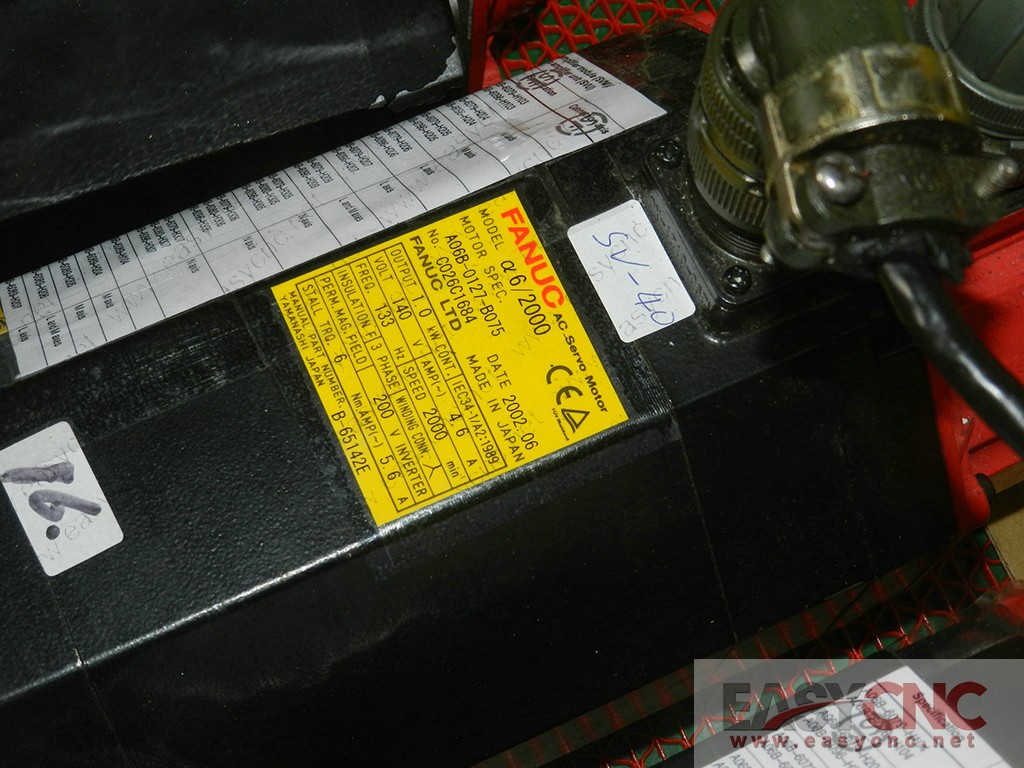A06B-0127-B075 Fanuc ac servo motor a6/2000 used