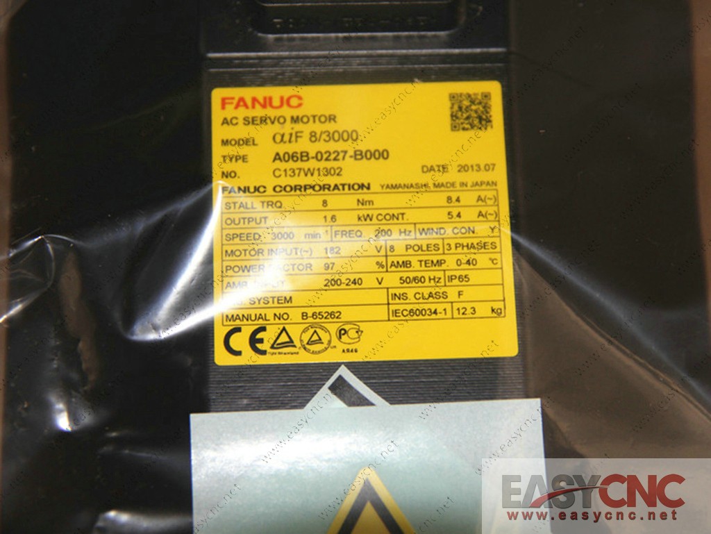 A06B-0227-B000 Fanuc ac servo motor ai8/3000 new
