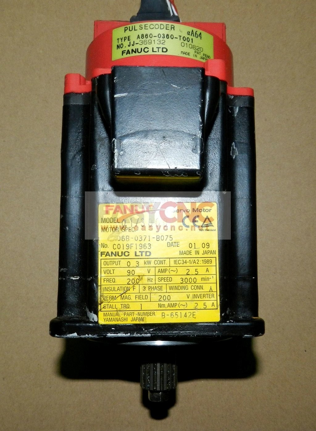 A06B-0371-B075 Fanuc ac servo motor a1/3000 used