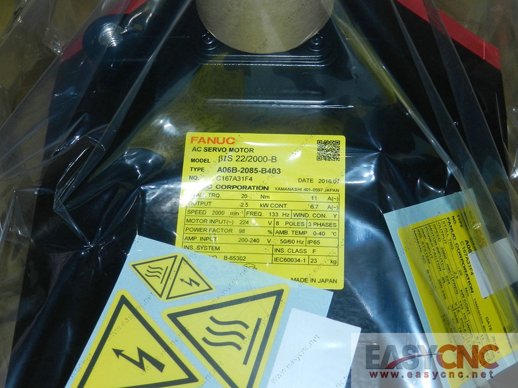 A06B-2085-B403 Fanuc ac servo motor Bis 22/2000-B new