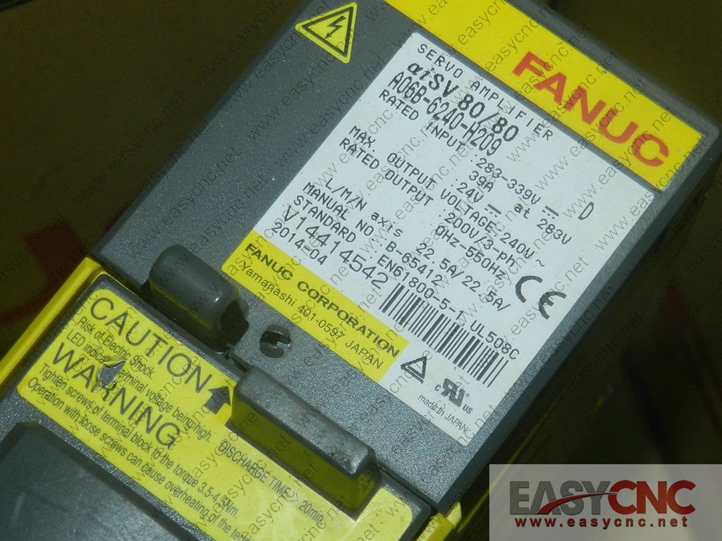 A06B-6240-H209 Fanuc servo amplifier aiSV80/80-B used