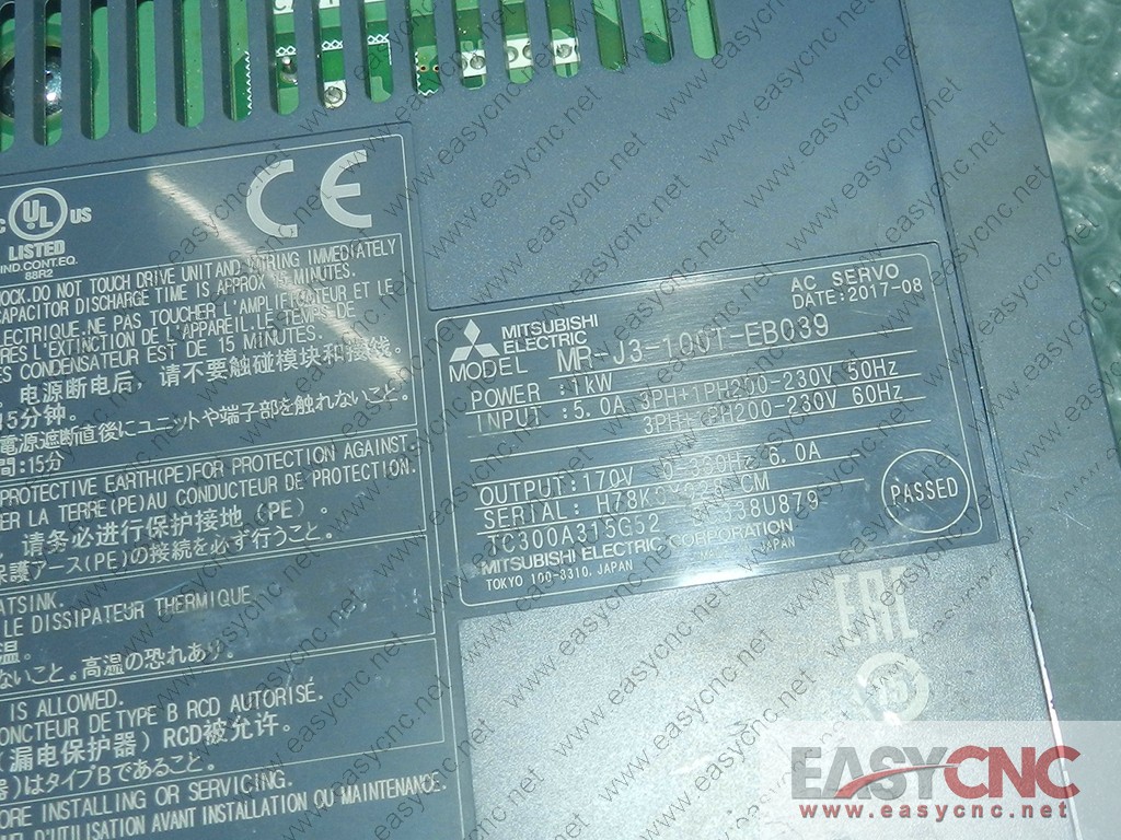 MR-J3-100T-EB039 Mitsubishi ac servo used