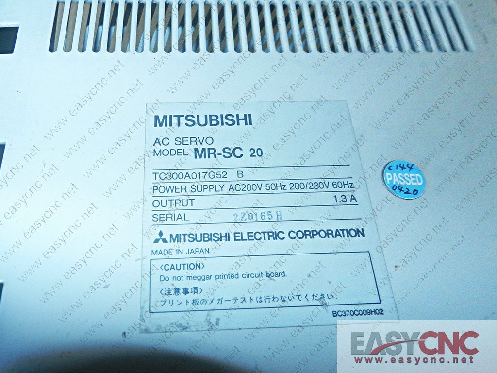 MR-SC20 Mitsubishi AC servo used