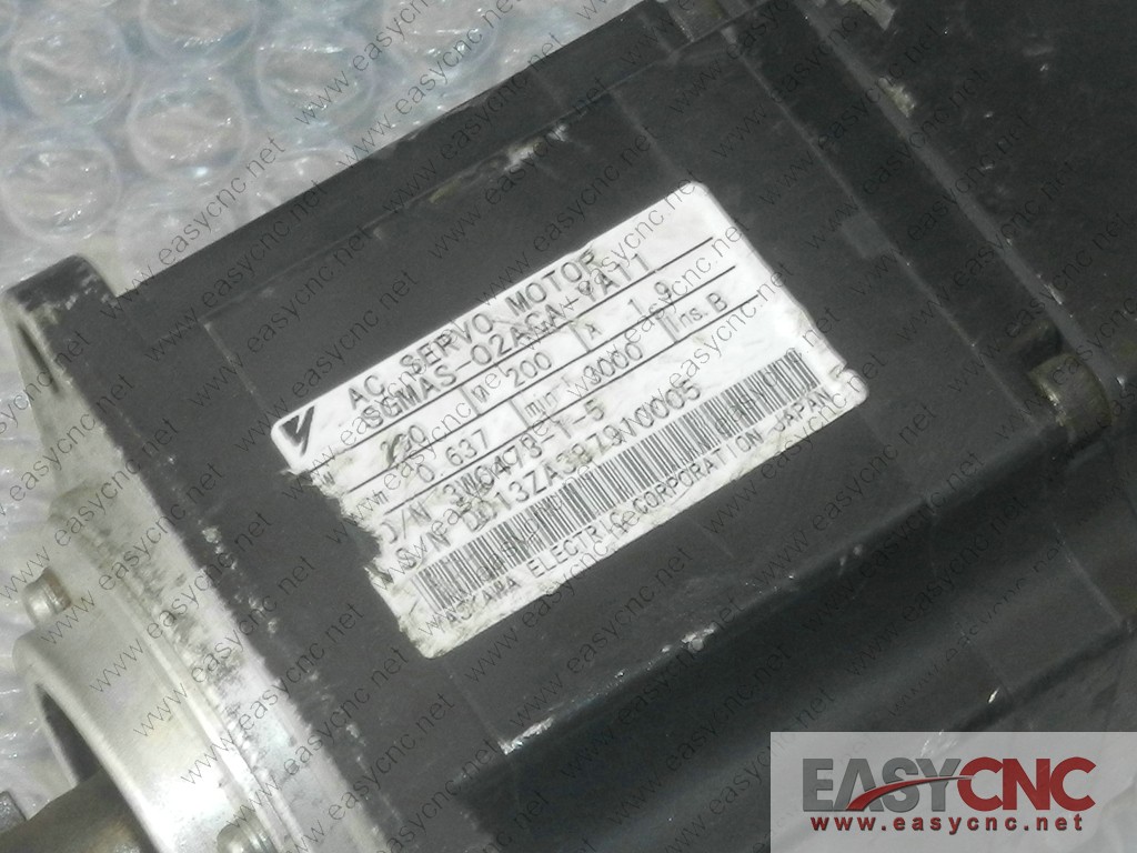 SGMAS-02ACA-YA11 Yaskawa ac servo motor used