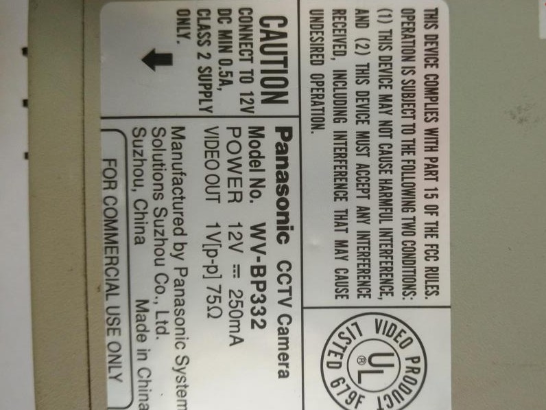 WV-BP332 Panasonic ccd used