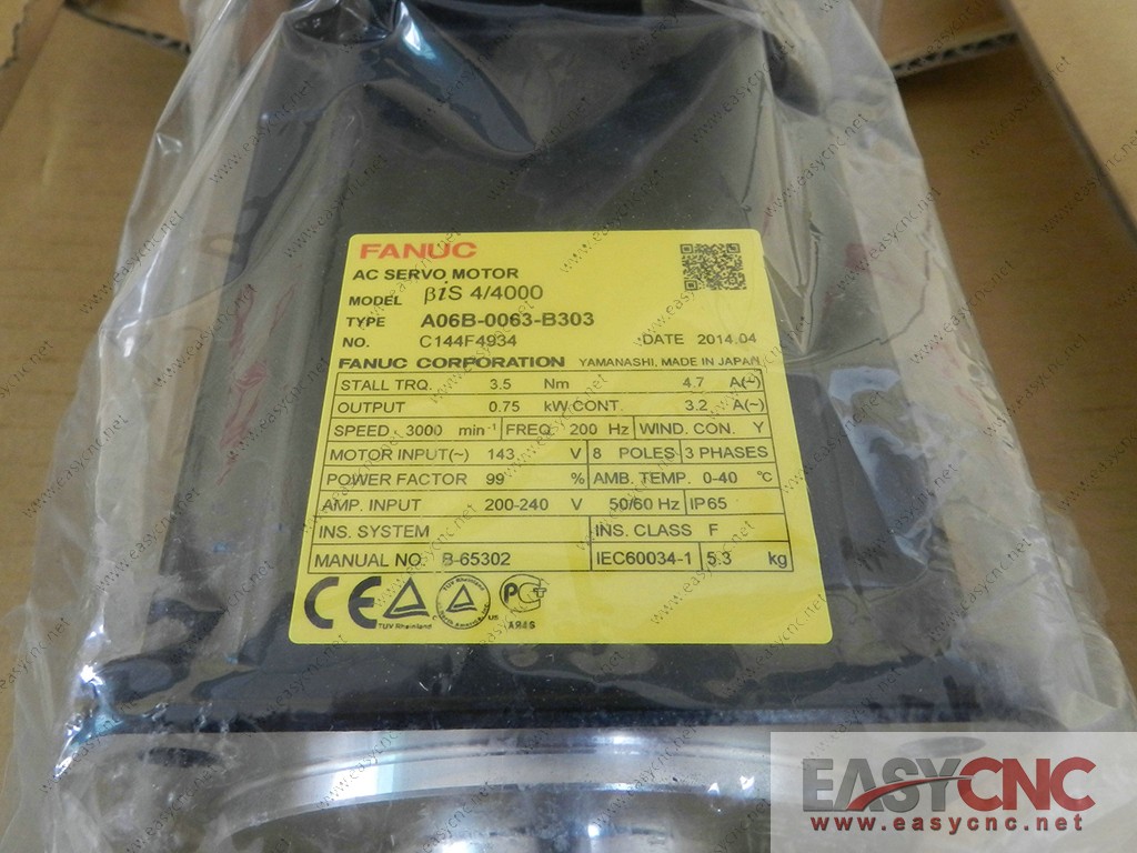 A06B-0063-B303 Fanuc ac servo motor Bis4/4000 new