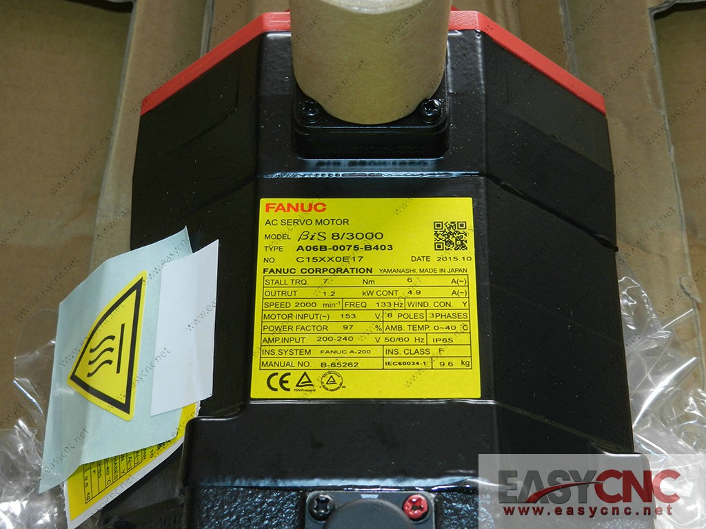 A06B-0075-B403 Fanuc ac servo motor Bis8/3000 new
