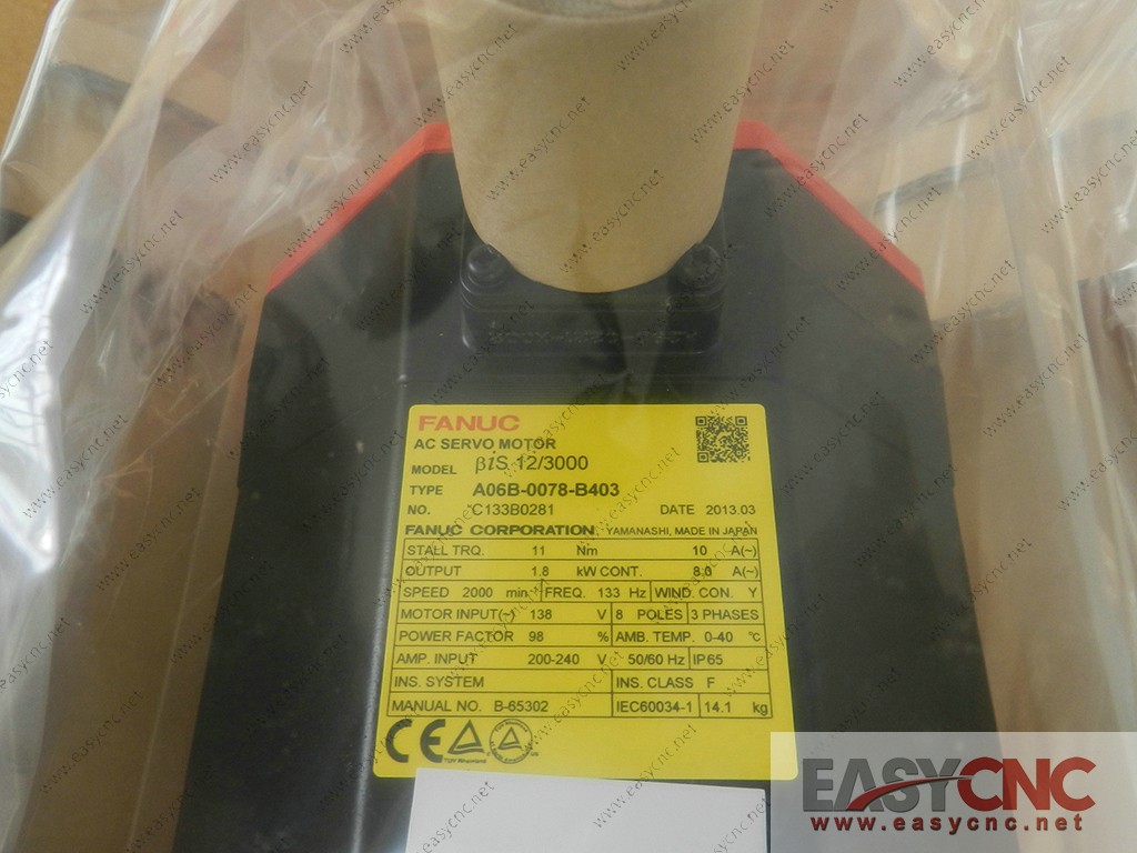 A06B-0078-B403 Fanuc ac serov motor Bis12/3000 new