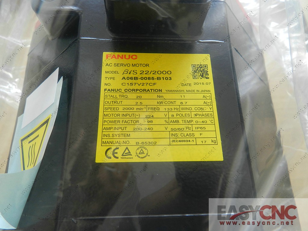 A06B-0085-B103 Fanuc ac servo motor BiS22/2000 new
