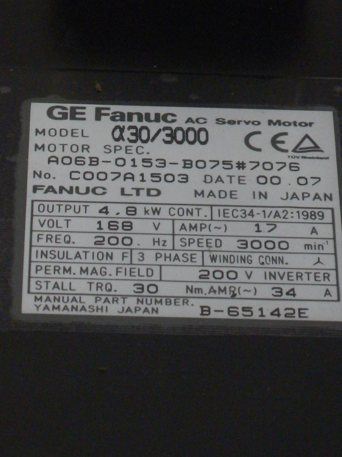 A06B-0153-B075 Fanuc ac servo motor new
