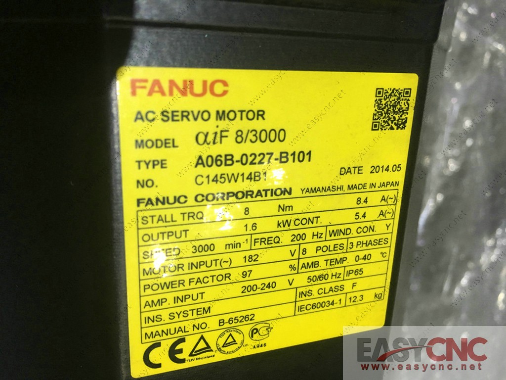 A06B-0227-B101 Fanuc ac servo motor aiF8/3000 new