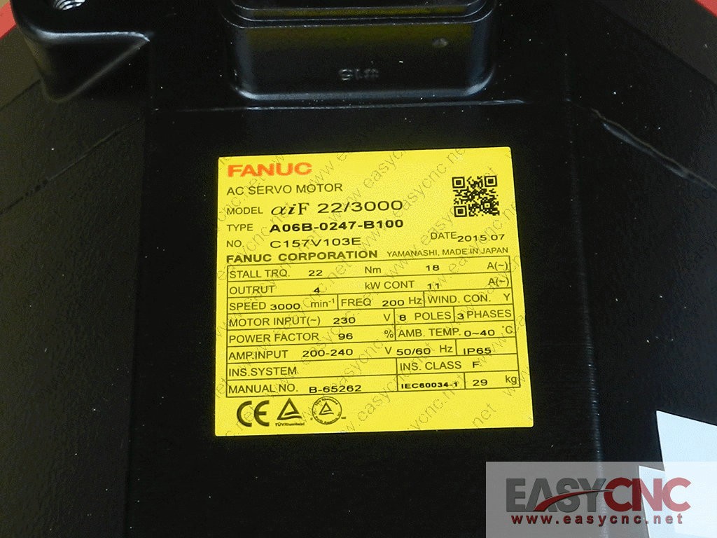 A06B-0247-B100 Fanuc ac servo motor aiF22/3000 new