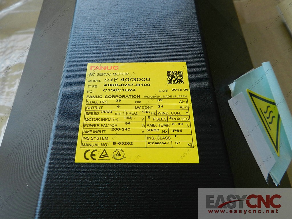 A06B-0257-B100 Fanuc ac servo motor aiF40/3000 new