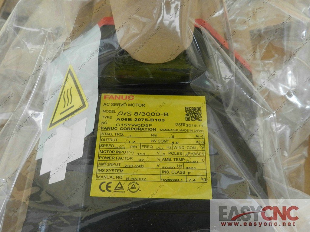 A06B-2075-B103 Fanuc ac servo motor Bis 8/3000-B new