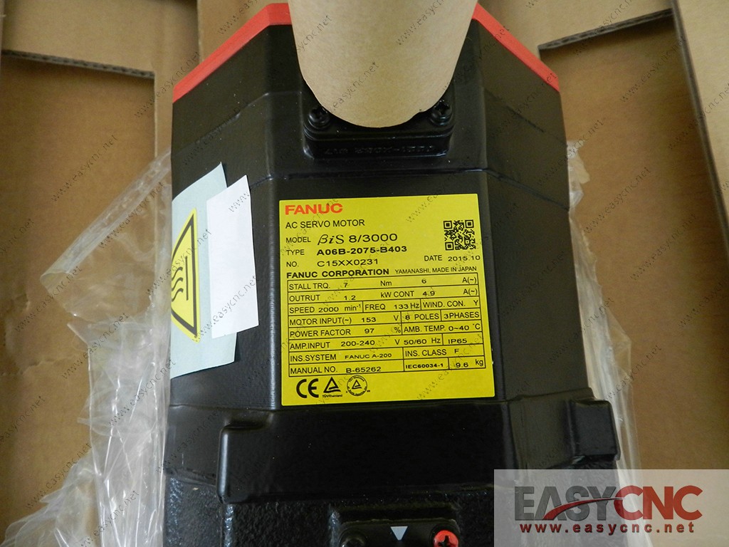 A06B-2075-B403 Fanuc ac servo motor Bis 8/3000 new
