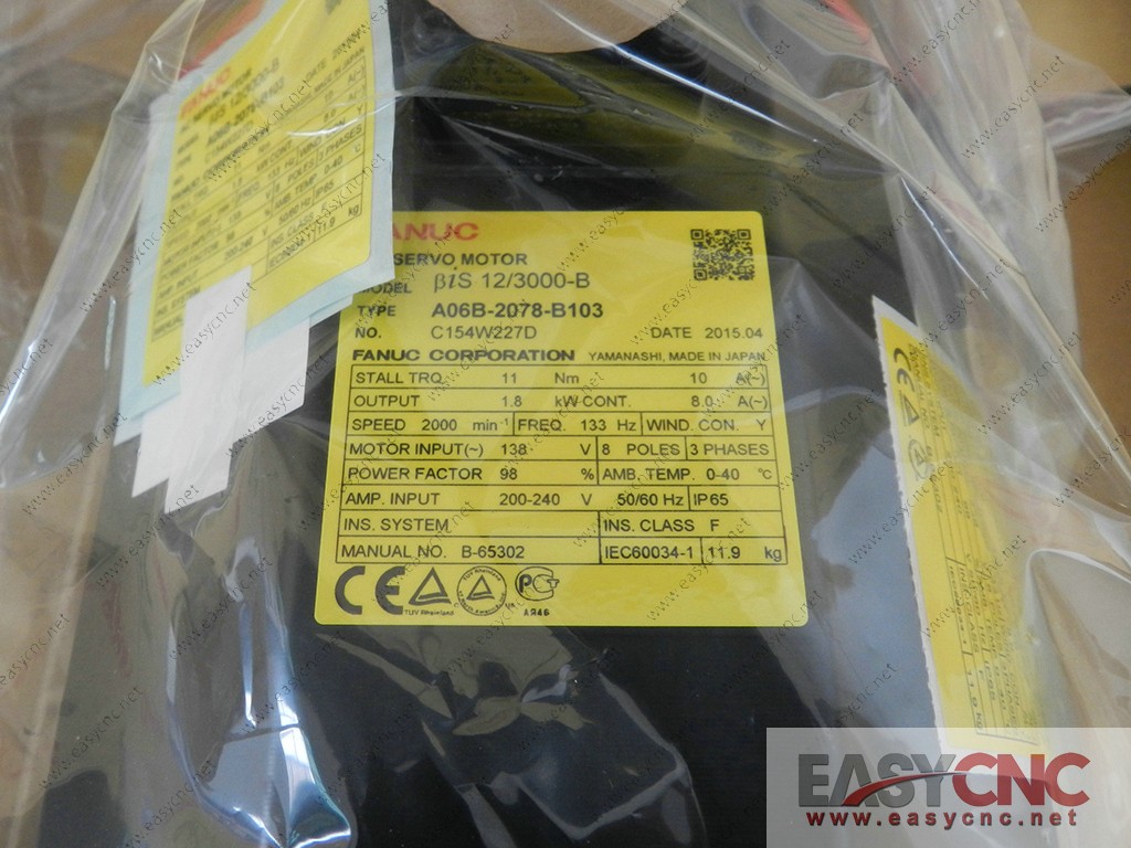 A06B-2078-B103 Fanuc ac servo motor Bis 12/3000-B new