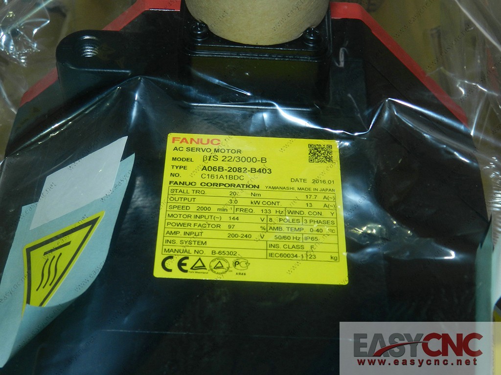 A06B-2082-B403 Fanuc ac servo motor Bis22/3000-B new