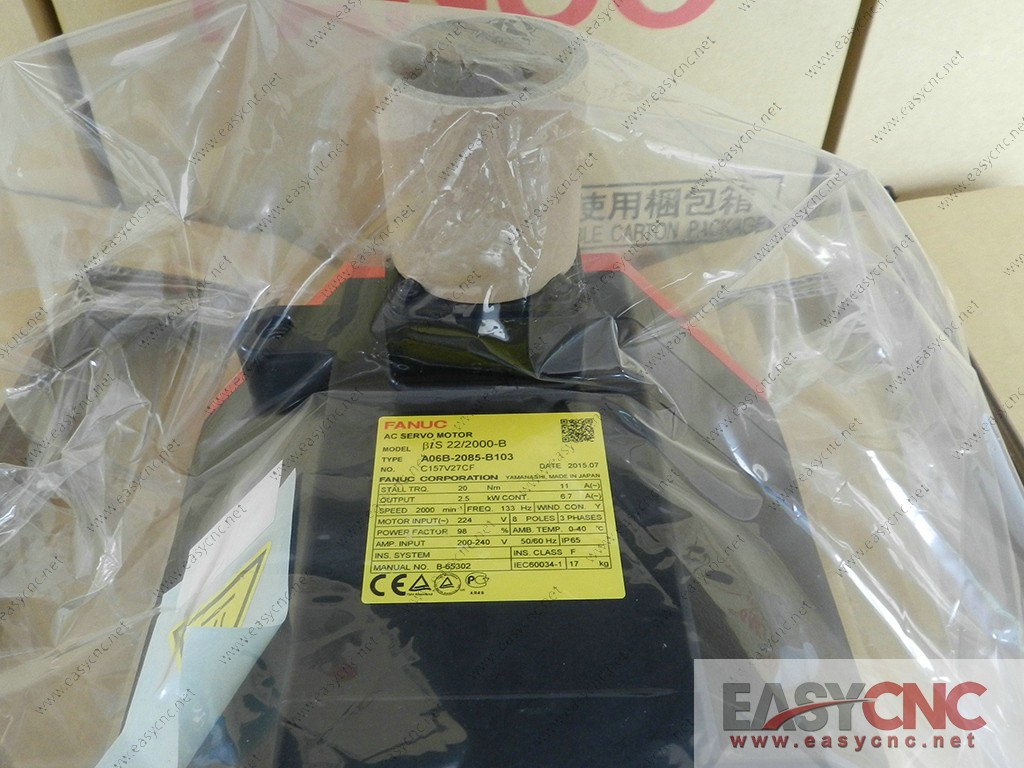 A06B-2085-B103 Fanuc ac servo motor Bis 22/2000-B new