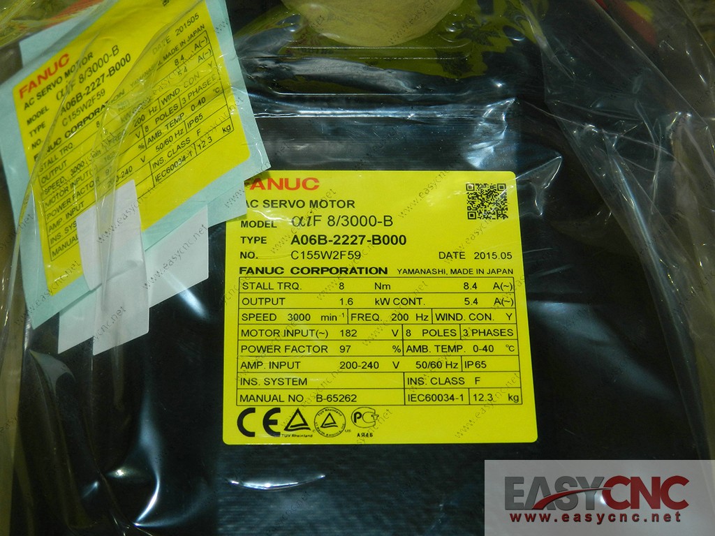 A06B-2227-B000 Fanuc ac servo motor aiF8/3000-B new