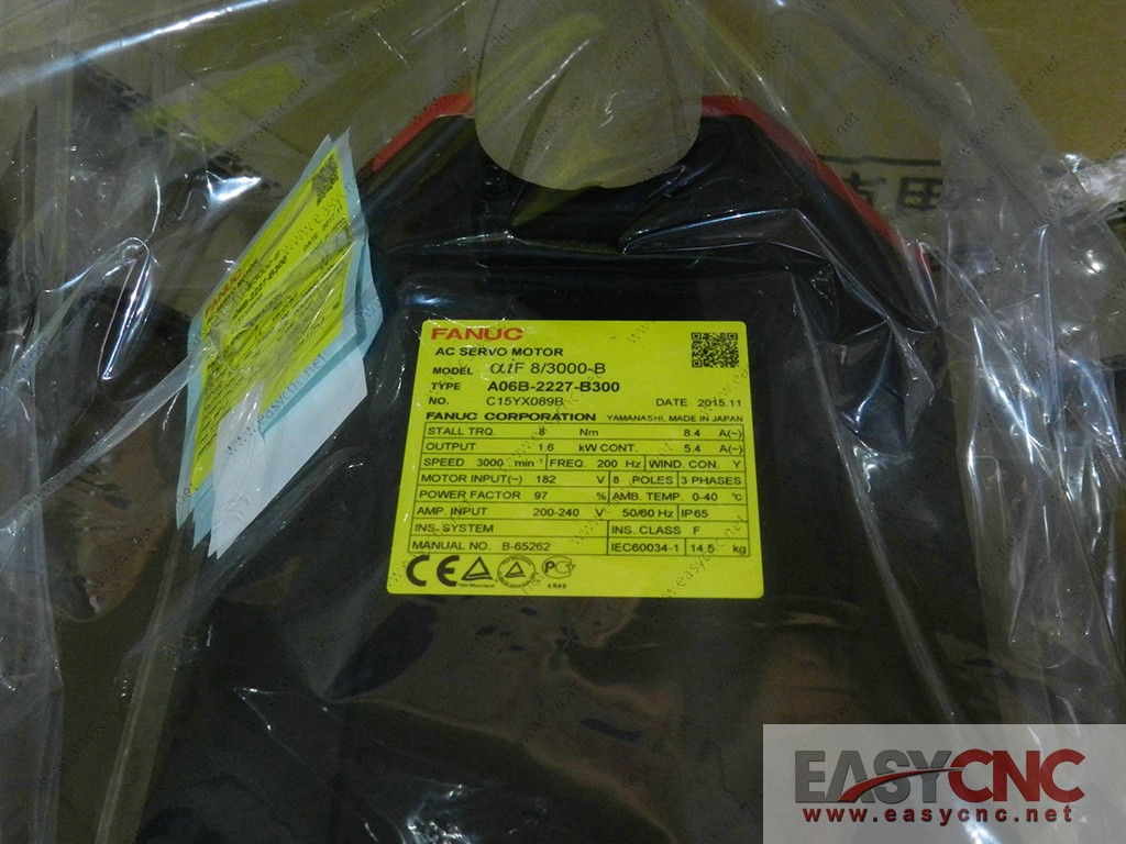 A06B-2227-B300 Fanuc ac servo motor aiF8/3000-B new