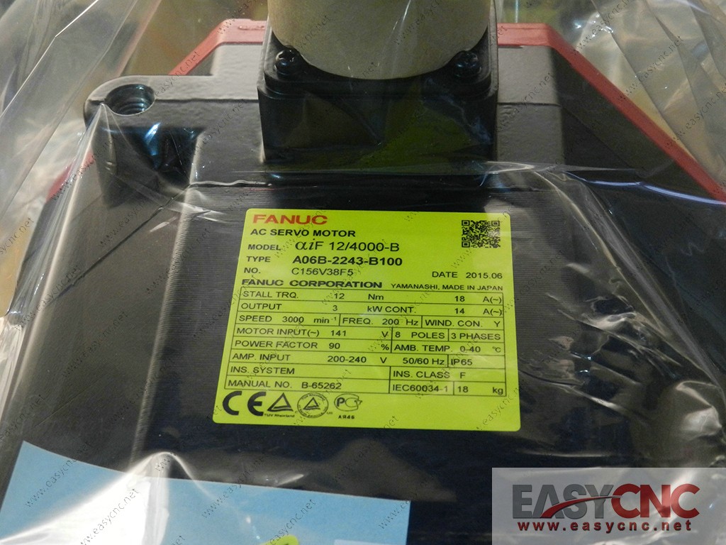 A06B-2243-B100 Fanuc ac servo motor aiF12/4000-B new