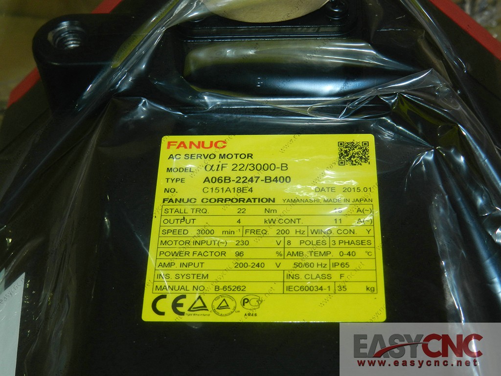 A06B-2247-B400 Fanuc ac servo motor aiF22/3000-B new