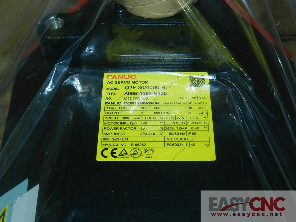 A06B-2253-B100 Fanuc ac servo motor aiF30/4000-B new