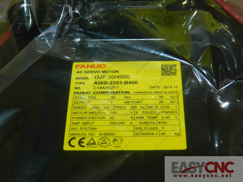 A06B-2253-B400 Fanuc ac servo motor aiF30/4000 new
