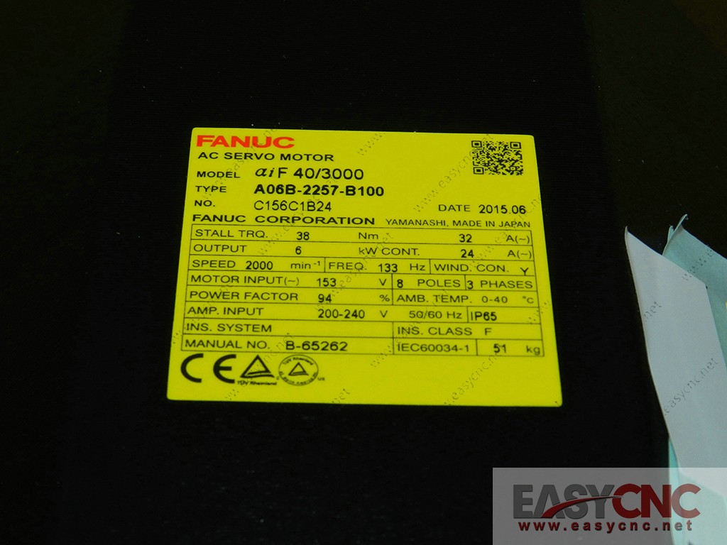 A06B-2257-B100 Fanuc ac servo motor aiF40/3000 new