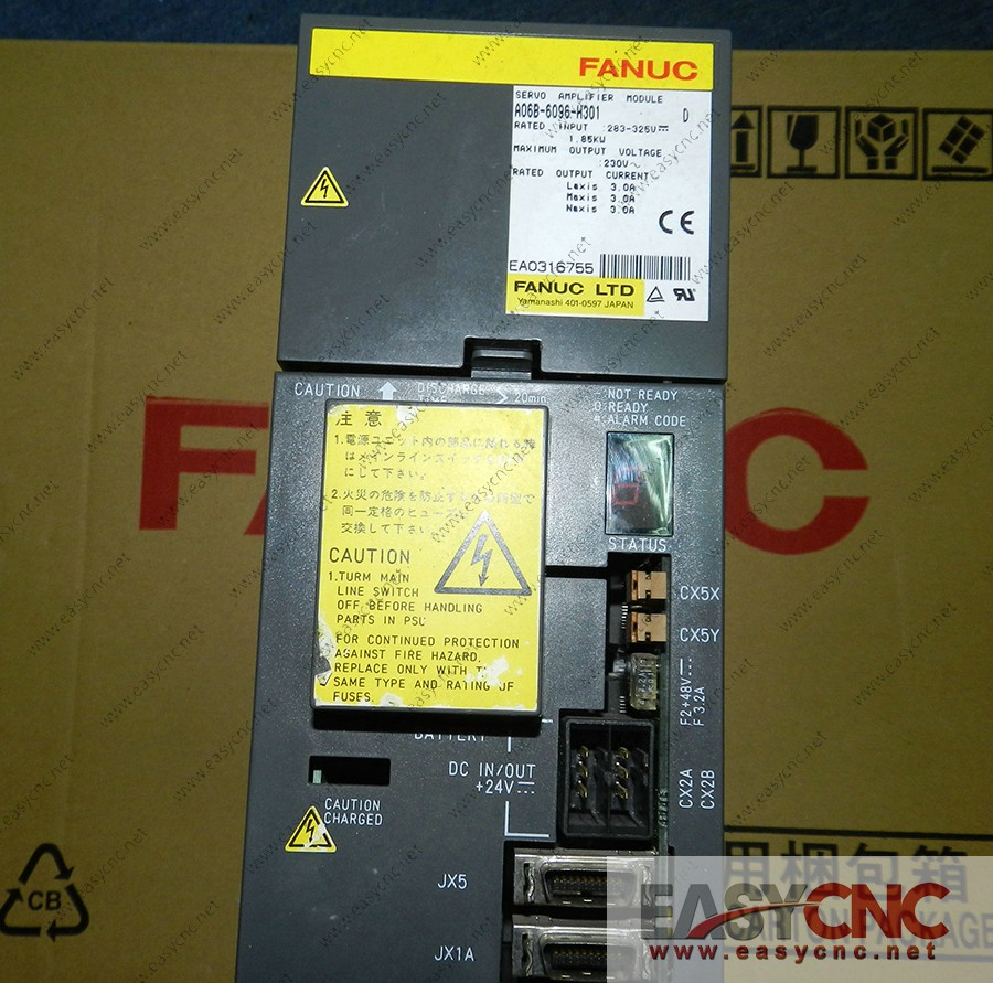 A06B-6096-H301 Fanuc servo amplifier module fssb SVM3-12/12/12 used