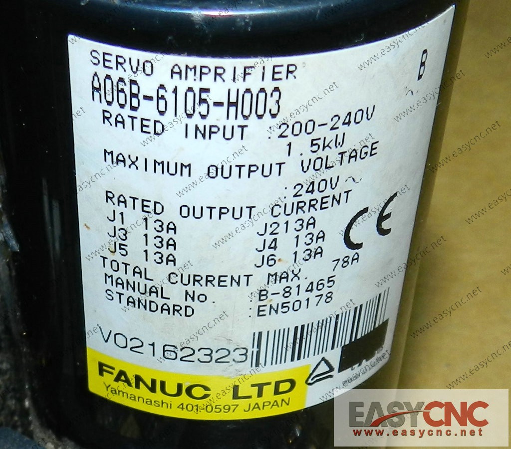 A06B-6105-H003 Fanuc servo amplifier used