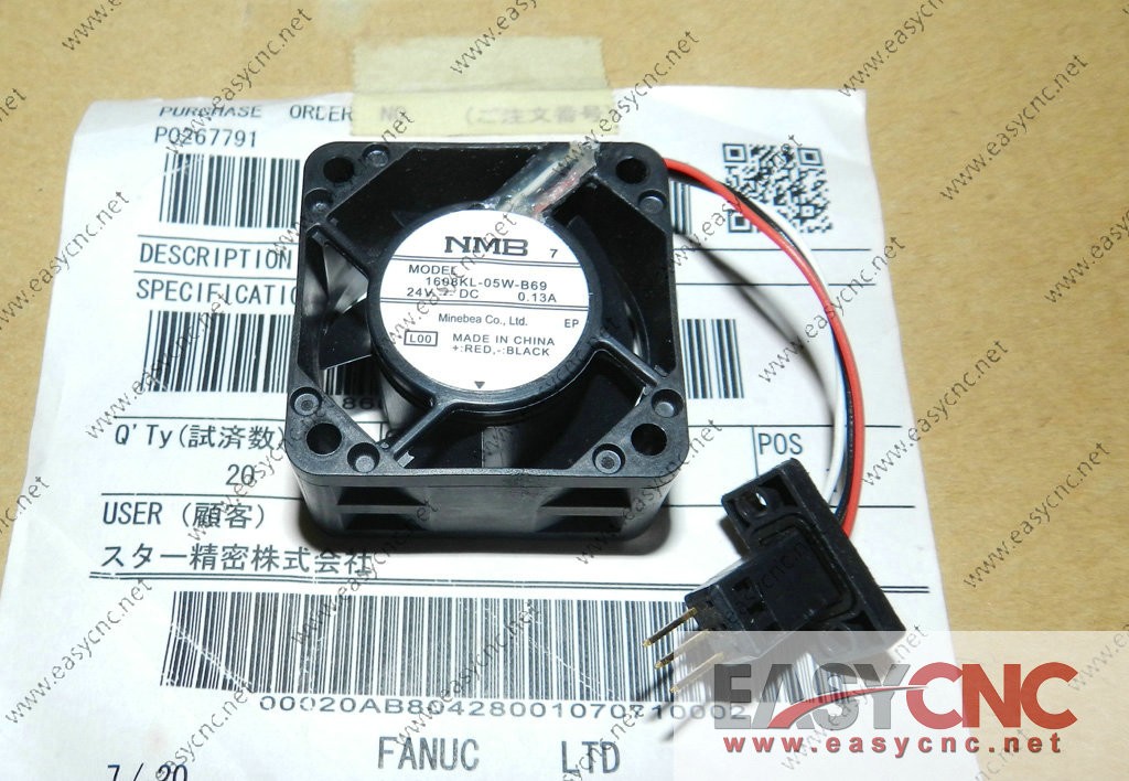 A90L-0001-0507#A 1608KL-05W-B39 NMB FAN WITH Fanuc BLACK CONNECTORS new