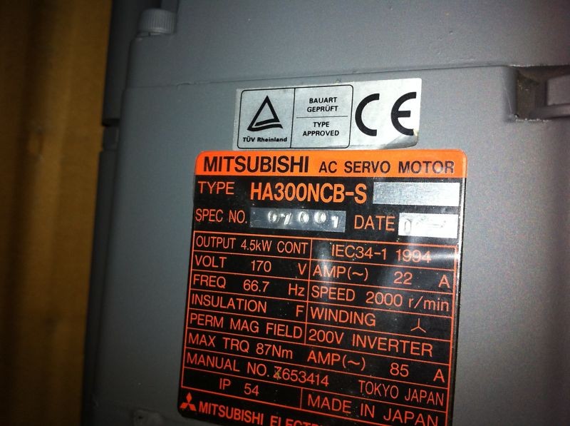 HA300NCBS Mitsubishi servo motor used