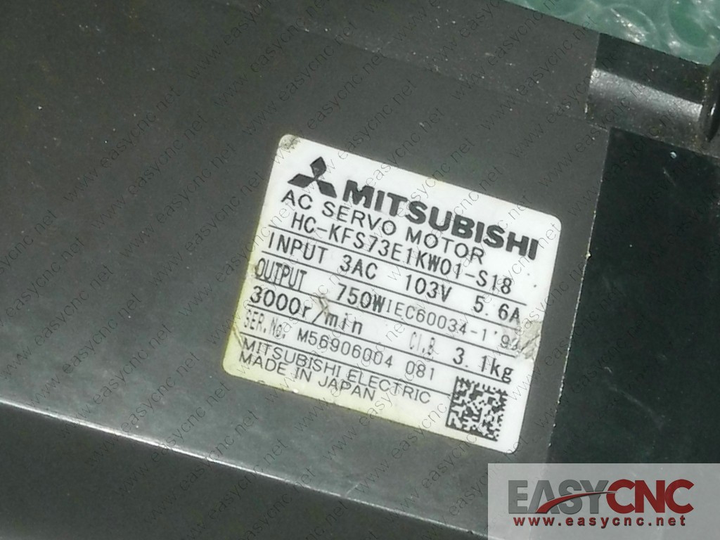 HC-KFS73E1KW01-S18 Mitsubishi ac servo motor used