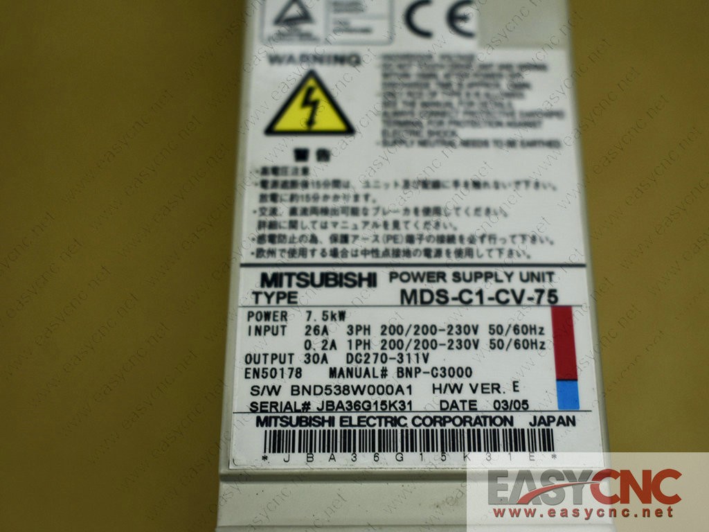 MDS-C1-CV-75 Mitsubishi servo driver used