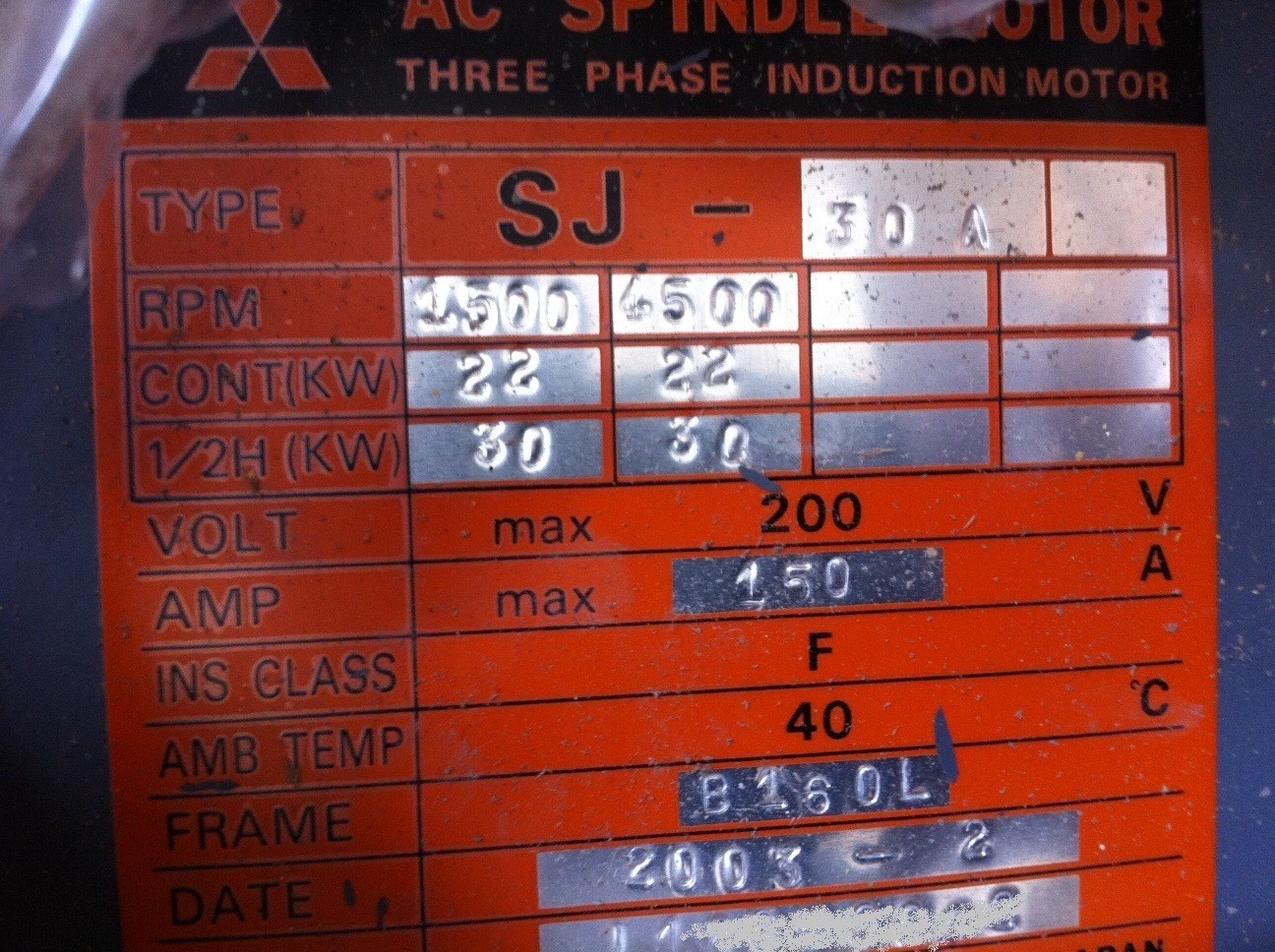SJ-30A  Mitsubishi spindle motor used
