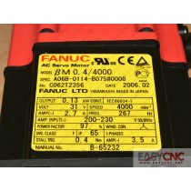 A06B-0114-B075#0008 Fanuc ac servo motor Bis0.4/5000 used