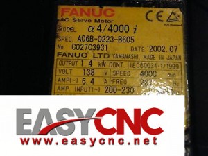 A06B-0223-B000 Fanuc ac servo motor aiF4/4000 used