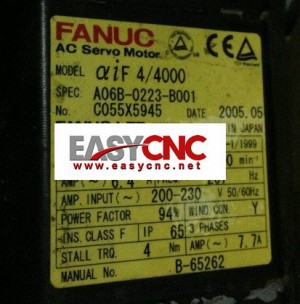 A06B-0223-B001 Fanuc ac servo motor aiF4/4000 used