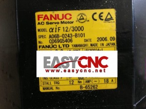 A06B-0243-B101 Fanuc ac servo motor aiF12/4000 used